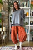Basso Baby Cord Tiered Cuff Pant Rust